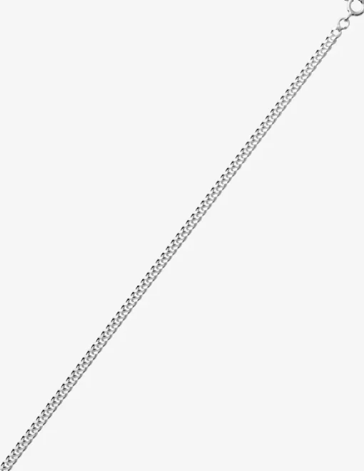 Collier chaine gourmette diamantée en argent 925 ‰ rhodié 3,20 mm de largeur SO OR