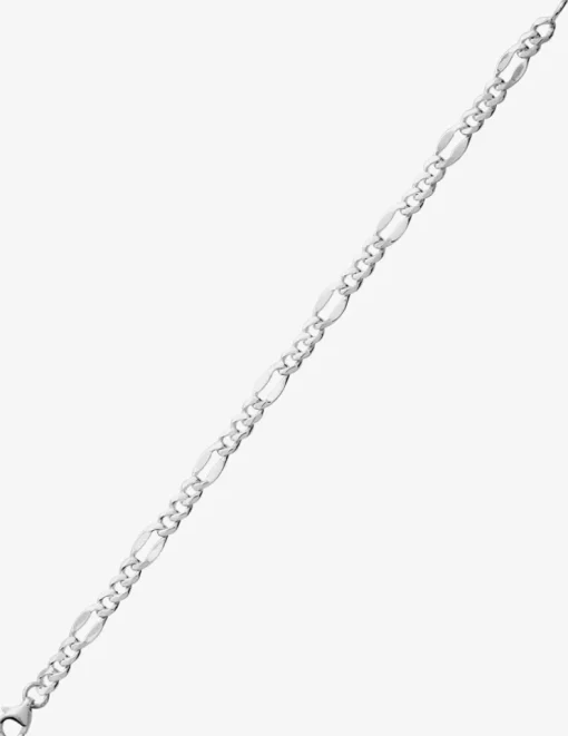 Collier chaîne alternée 1+3 argent 925‰ rhodié SO OR