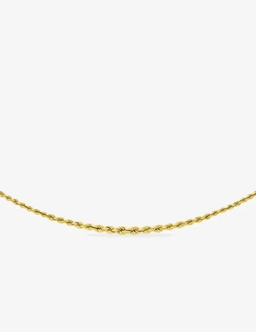 Collier chaîne corde centre 5 mm or jaune 750‰ SO OR