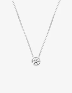 Collier chaîne forçat argent 925 ‰ rhodié avec oxyde de zirconium 5 mm SO OR