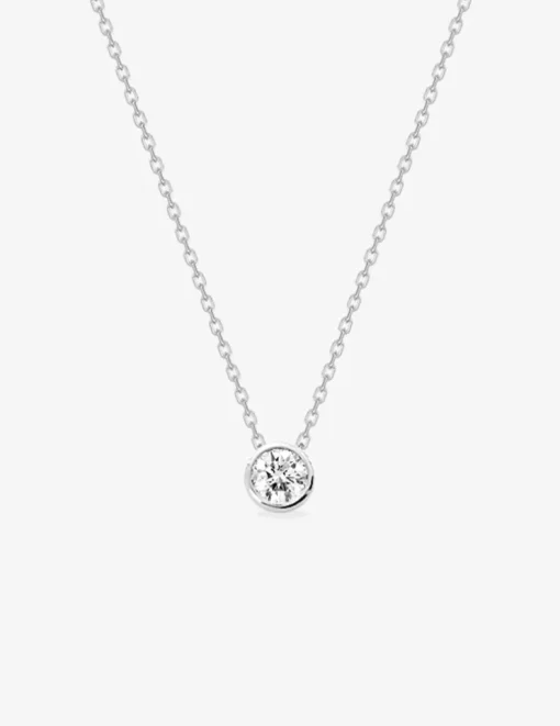 Collier chaîne forçat argent 925 ‰ rhodié avec oxyde de zirconium 5 mm SO OR