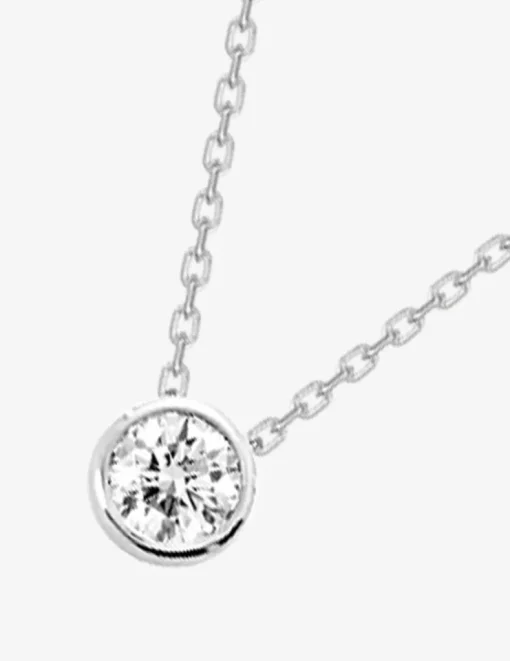 Collier chaîne forçat argent 925 ‰ rhodié avec oxyde de zirconium 5 mm SO OR