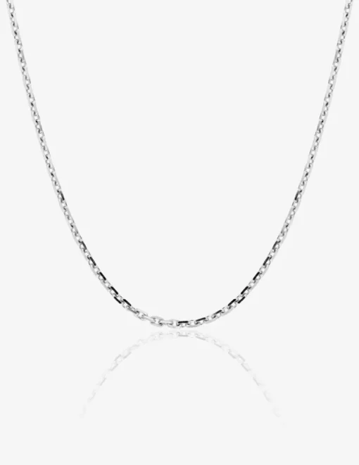 Collier chaîne forçat diamanté or blanc 750‰ 1,65 mm SO OR