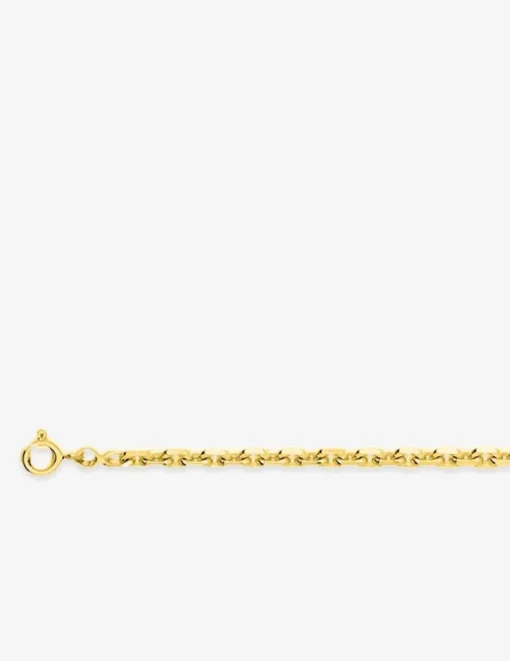 Collier chaîne forçat diamantée 3,20 mm plaqué or SO OR