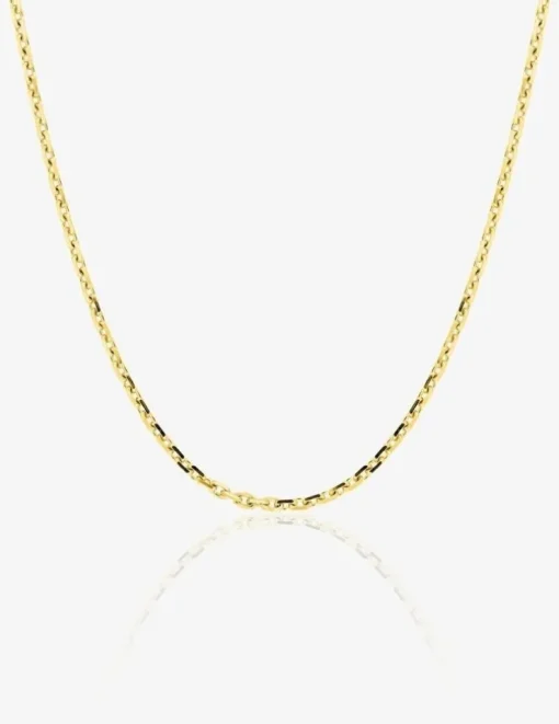 Collier chaîne forçat diamantée 1,60 mm plaqué or SO OR