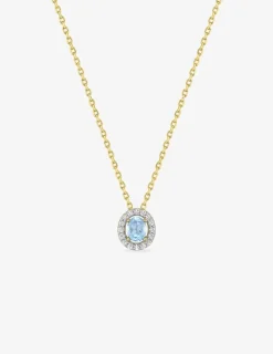 Collier chaîne forçat double ovale plaqué or, rhodium et oxyde de zirconium blanc et bleu SO OR