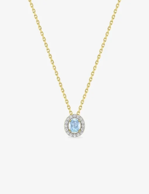 Collier chaîne forçat double ovale plaqué or, rhodium et oxyde de zirconium blanc et bleu SO OR