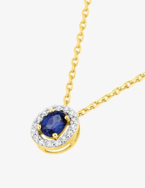 Collier chaîne forçat double ovale plaqué or, rhodium et oxyde de zirconium blanc et bleu foncé SO OR