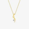 Collier chaîne forçat lignes entremêlées plaqué or, rhodium et oxyde de zirconium SO OR
