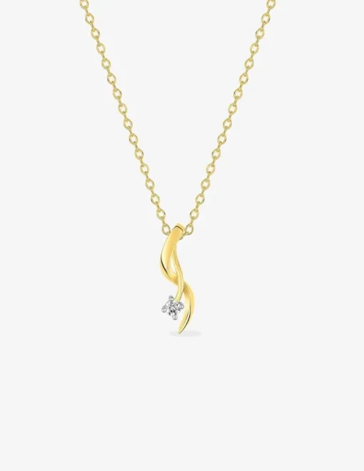Collier chaîne forçat lignes entremêlées plaqué or, rhodium et oxyde de zirconium SO OR