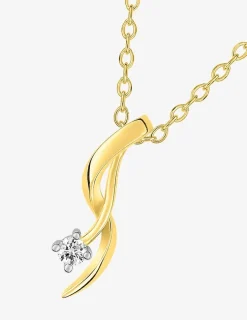 Collier chaîne forçat lignes entremêlées plaqué or, rhodium et oxyde de zirconium SO OR