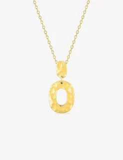 Collier chaîne forçat motifs ovales effet martelé plaqué or SO OR