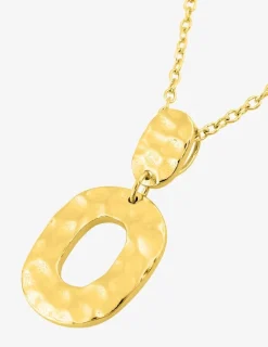 Collier chaîne forçat motifs ovales effet martelé plaqué or SO OR