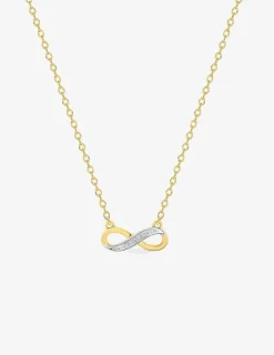 Collier chaîne forçat motif infini plaqué or, rhodium et oxydes de zirconium SO OR