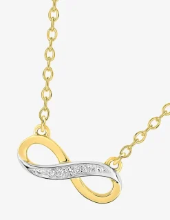 Collier chaîne forçat motif infini plaqué or, rhodium et oxydes de zirconium SO OR