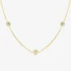 Collier chaîne forçat or jaune 375‰ et 7 oxydes de zirconium sertis clos SO OR