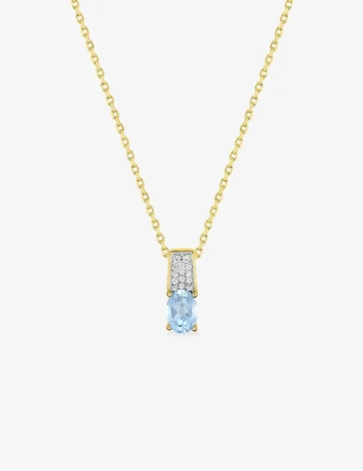 Collier chaîne forçat plaqué or, rhodium et oxyde de zirconium blanc et bleu SO OR