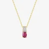 Collier chaîne forçat plaqué or, rhodium et oxyde de zirconium blanc et rouge SO OR
