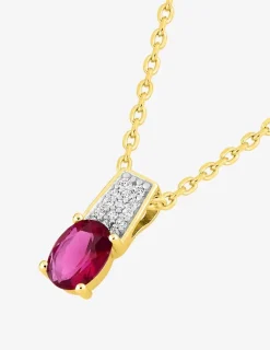Collier chaîne forçat plaqué or, rhodium et oxyde de zirconium blanc et rouge SO OR