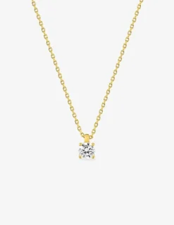 Collier chaîne forçat plaqué or et oxyde de zirconium 5,5 mm serti griffes SO OR