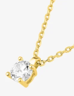 Collier chaîne forçat plaqué or et oxyde de zirconium 5,5 mm serti griffes SO OR