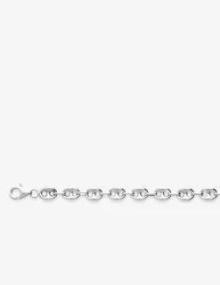Collier chaîne maille grain de café en argent rhodié 925‰ SO OR