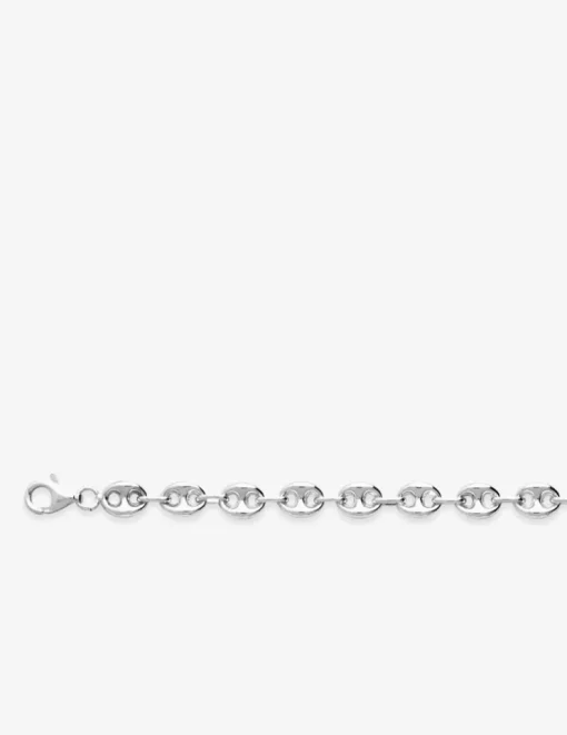 Collier chaîne maille grain de café en argent rhodié 925‰ SO OR