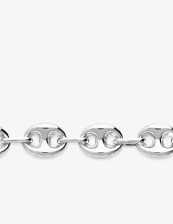 Collier chaîne maille grain de café en argent rhodié 925‰ SO OR