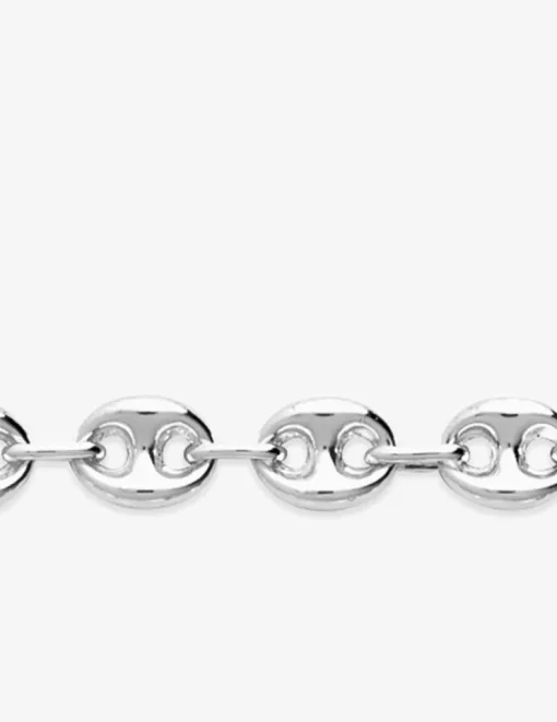 Collier chaîne maille grain de café en argent rhodié 925‰ SO OR
