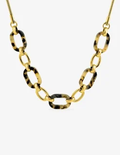 Collier chute en acier doré et acétate SO OR