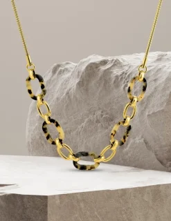 Collier chute en acier doré et acétate SO OR