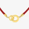 Collier cordon nylon rouge, acier et oxyde de zirconium SO OR