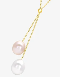 Collier cravate or jaune 375‰ et perles 8 mm SO OR