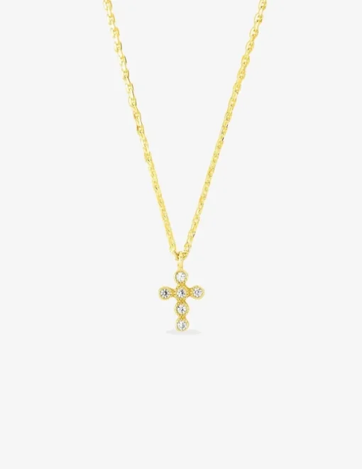 Collier croix en plaqué or et oxydes de zirconium SO OR