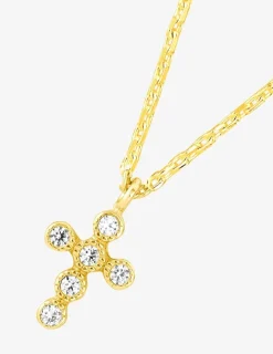 Collier croix en plaqué or et oxydes de zirconium SO OR
