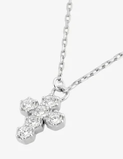 Collier croix or blanc 375‰ et oxydes de zirconium SO OR