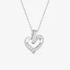 Collier cœur en argent 925‰ rhodié et oxydes de zirconium SO OR