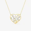Collier cœur or jaune 375 ‰ rhodium et motif découpé fantaisie SO OR