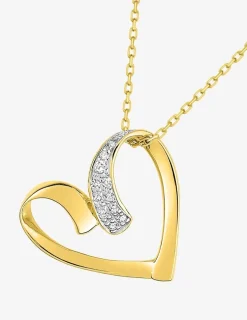 Collier cœur oxydes de zirconium en or jaune 375 ‰ SO OR