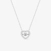 Collier cœur oxydes de zirconium en or blanc 375 ‰ SO OR