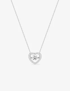 Collier cœur oxydes de zirconium en or blanc 375 ‰ SO OR