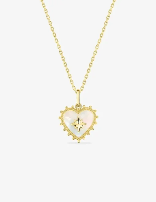 Collier cœur plaqué or et nacre SO OR