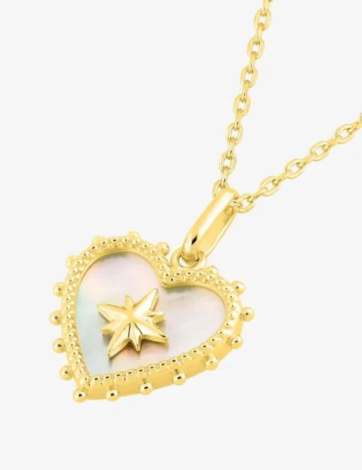 Collier cœur plaqué or et nacre SO OR
