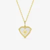 Collier cœur plaqué or, nacre et oxyde de zirconium SO OR