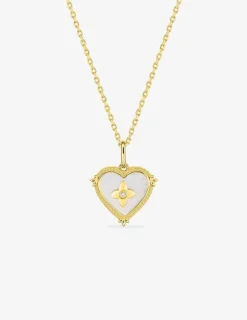 Collier cœur plaqué or, nacre et oxyde de zirconium SO OR