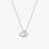 Collier cœurs argent 925‰ rhodié et oxydes de zirconium SO OR