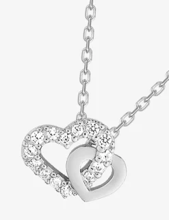 Collier cœurs argent 925‰ rhodié et oxydes de zirconium SO OR