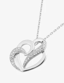 Collier cœurs en argent 925‰ rhodié et oxyde de zirconium SO OR