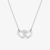 Collier cœurs entrelacés en argent 925 ‰ rhodié SO OR
