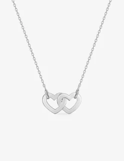 Collier cœurs entrelacés en argent 925 ‰ rhodié SO OR